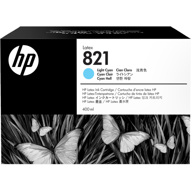 Genuine HP 821 400ml High-Yield Light Cyan Latex Ink Cartridge, G0Y90A