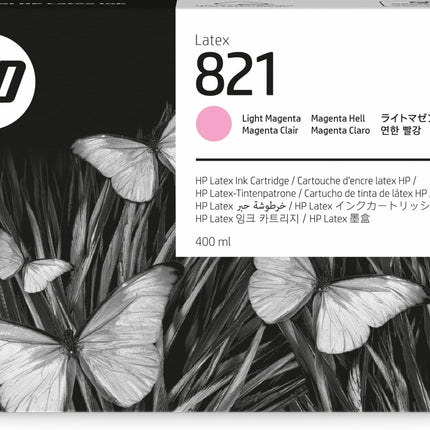 Genuine HP 821 400ml High-Yield Light Magenta Latex Ink Cartridge, G0Y91A