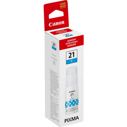 Genuine Canon GI-21 Standard Yield Cyan Ink Bottle, 4537C001