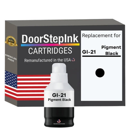 DoorStepInk Brand Replacement For Canon GI-21 (4526C001) 170 ml Pigment Black Ink Bottle Made in the USA