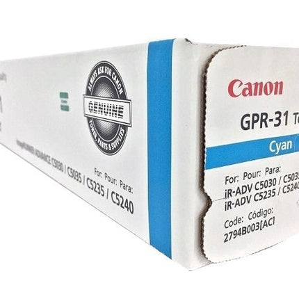 Original Canon GPR-31 Standard Yield Cyan Toner Cartridge, 2794B003 
