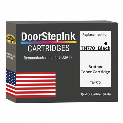 DoorStepInk Brand For Brother TN770 High Yield Black Remanufactured in the USA Toner Cartridge, TN-770