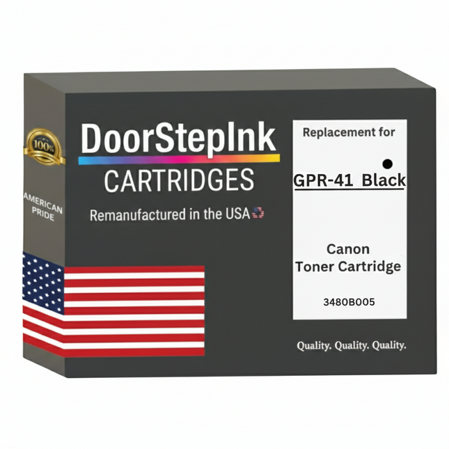 DoorStepInk Brand For Canon GPR-41 High Yield Black Remanufactured in the USA Toner Cartridge, 3480B005
