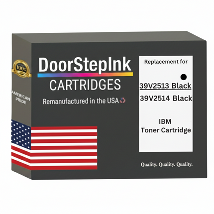 DoorStepInk Brand For IBM 39V2513, 39V2514 High Yield Black Remanufactured in the USA LaserJet Toner Cartridge,39V2513, 39V2514