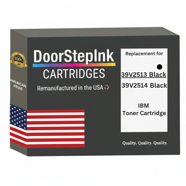 DoorStepInk Brand For IBM 39V2513, 39V2514 High Yield Black Remanufactured in the USA LaserJet Toner Cartridge,39V2513, 39V2514