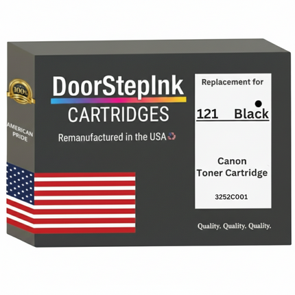 DoorStepInk Brand For Canon 121 High Yield Black Remanufactured in the USA Toner Cartridge, 3252C001