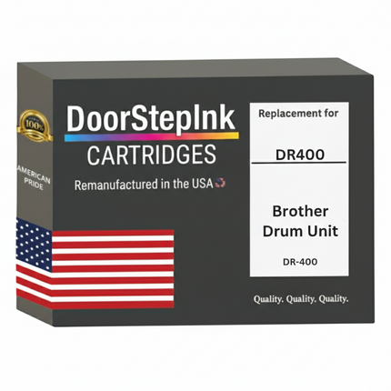 DoorStepInk Brand For Brother DR400 High Yield Black Remanufactured in the USA Laser Drum Cartridge, DR400