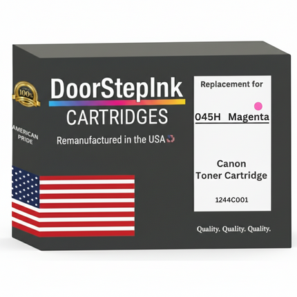 DoorStepInk Brand For Canon 045H High Yield Magenta Remanufactured in the USA LaserJet Toner Cartridge, 1244C001