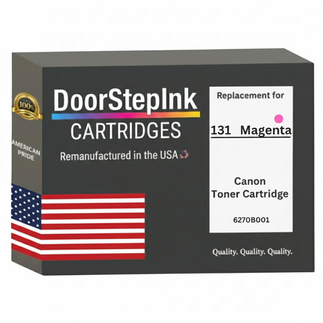 DoorStepInk Brand For Canon 131 High Yield Magenta Remanufactured in the USA LaserJet Toner Cartridge, 6270B001AA