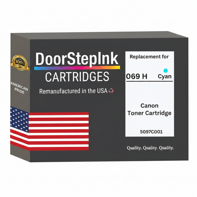 DoorStepInk Brand For Canon 069H High Yield Cyan Remanufactured in the USA Toner Cartridge,CAN069HC