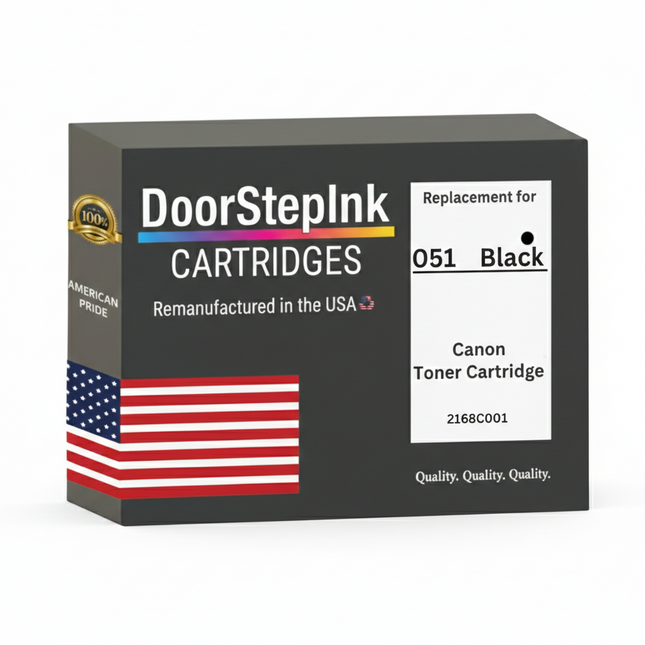 DoorStepInk Brand For Canon 051 Standard Yield Black Remanufactured in the USA Toner Cartridge,2168C001