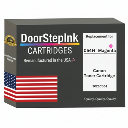 DoorStepInk Brand For Canon 054H High Yield Magenta Remanufactured in the USA LaserJet Toner Cartridge, 3026C001