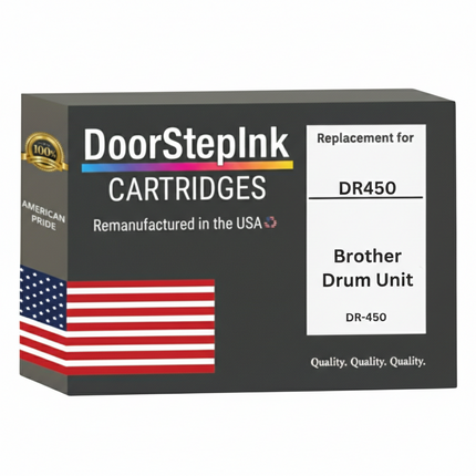 DoorStepInk Brand For Brother DR450 High Yield Black Remanufactured in the USA Laser Drum Cartridge, DR450