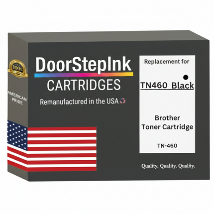 DoorStepInk Brand For Brother TN460 High Yield Black Remanufactured in the USA Toner Cartridge, TN-460