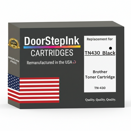 DoorStepInk Brand For Brother TN430 High Yield Black Remanufactured in the USA Toner Cartridge, TN-430