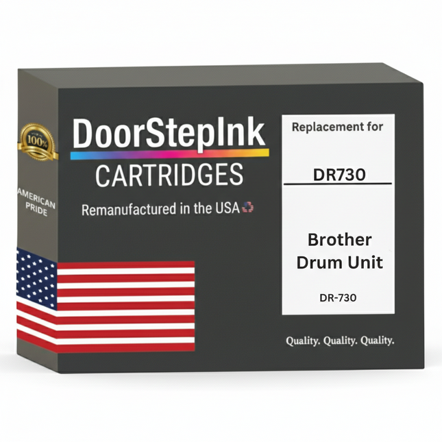 DoorStepInk Brand For Brother DR730 High Yield Black Remanufactured in the USA Laser Drum Cartridge, DR-730
