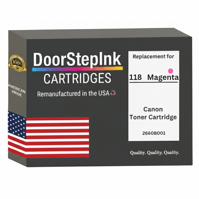 DoorStepInk Brand For Canon 118 High Yield Magenta Remanufactured in the USA Toner Cartridge, 2660B001