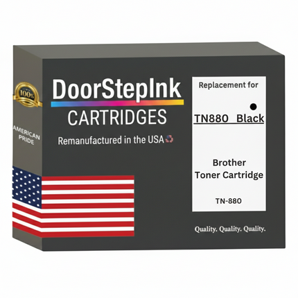 DoorStepInk Brand For Brother TN880 High Yield Black Remanufactured in the USA Toner Cartridge,TN-880