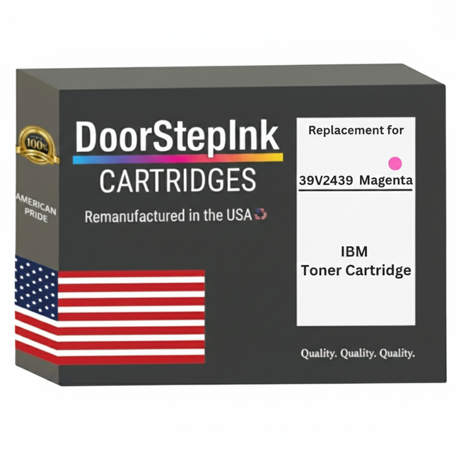 DoorStepInk Brand For IBM IP1834M High Yield Magenta Remanufactured in the USA LaserJet Toner Cartridge,39V2439