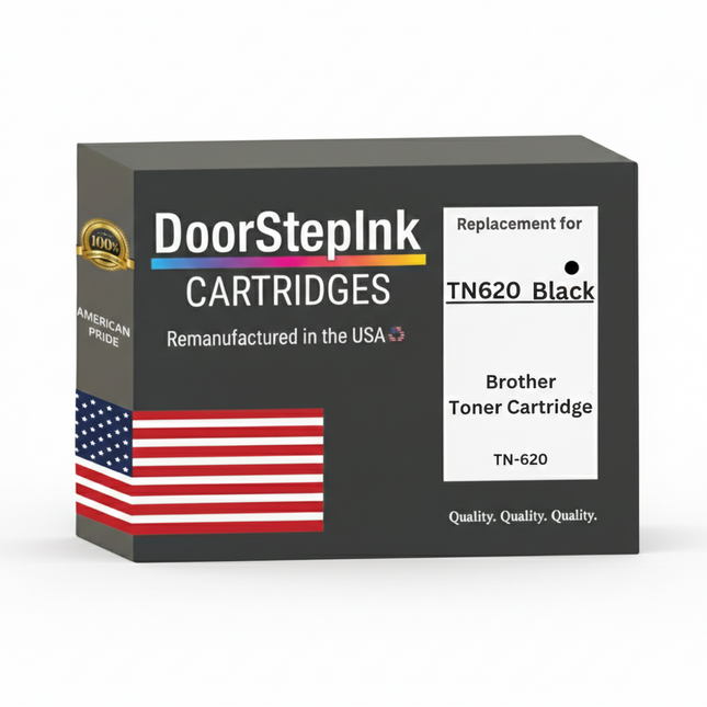 DoorStepInk Brand For Brother TN620 High Yield Black Remanufactured in the USA Toner Cartridge, TN620