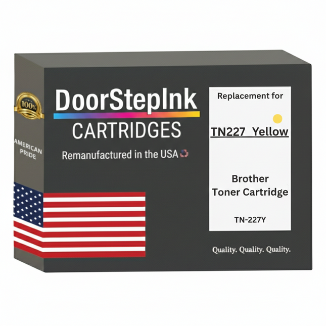 DoorStepInk Brand For Brother TN227Y High Yield  Yellow Remanufactured in the USA Toner Cartridge,TN227Y