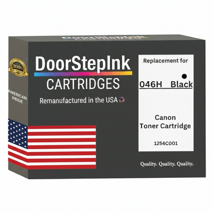 DoorStepInk Brand For Canon 046H High Yield Black Remanufactured in the USA LaserJet Toner Cartridge, 1254C001