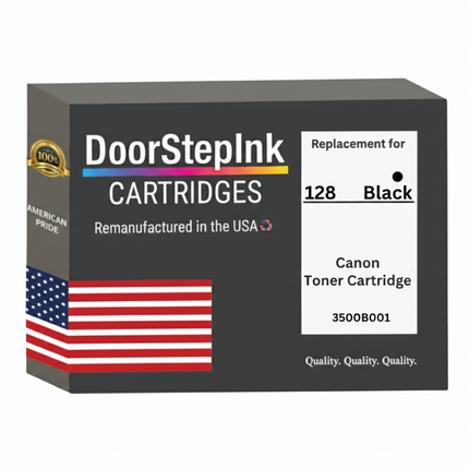 DoorStepInk Brand For Canon 128 High Yield Black Remanufactured in the USA Toner Cartridge, 3500B001