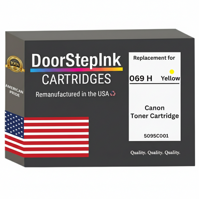 DoorStepInk Brand For Canon 069H High Yield Yellow Remanufactured in the USA Toner Cartridge,CAN069HY