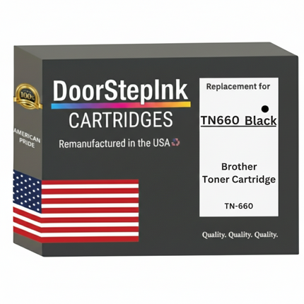 DoorStepInk Brand For Brother TN660 High Yield Black Remanufactured in the USA Toner Cartridge, TN-660