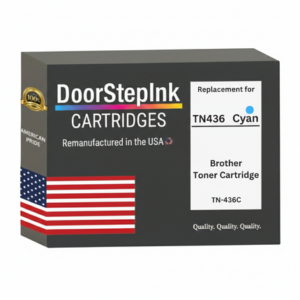 DoorStepInk Brand For Brother TN436C High Yield Cyan Remanufactured in the USA Toner Cartridge,TN436C
