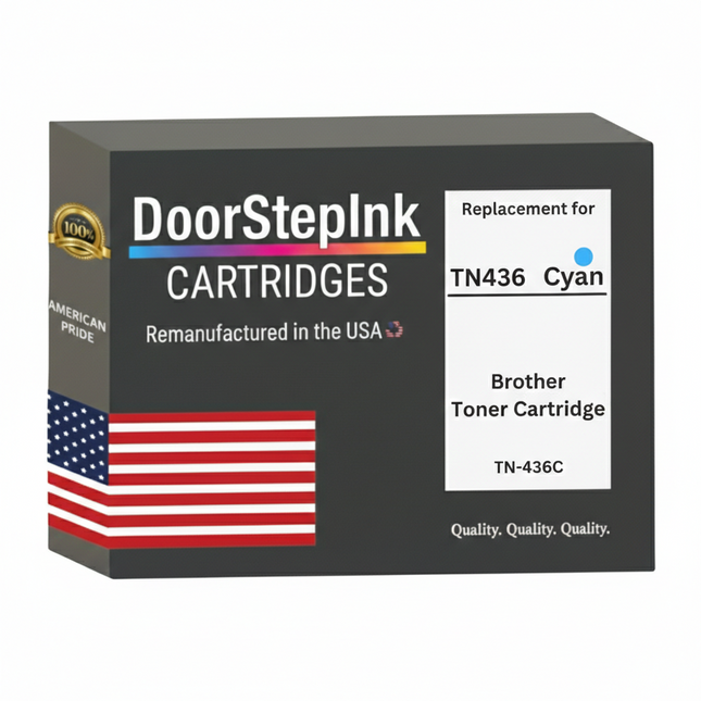 DoorStepInk Brand For Brother TN436C High Yield Cyan Remanufactured in the USA Toner Cartridge,TN436C