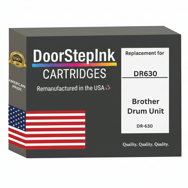DoorStepInk Brand For Brother DR630 High Yield Black Remanufactured in the USA Laser Drum Cartridge, DR-630