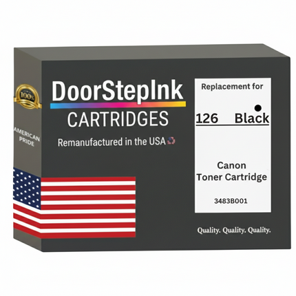 DoorStepInk Brand For Canon 126 Standard Yield Black Remanufactured in the USA Toner Cartridge,3483B001