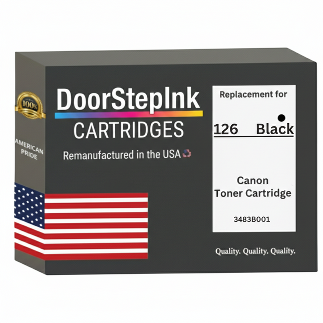 DoorStepInk Brand For Canon 126 Standard Yield Black Remanufactured in the USA Toner Cartridge,3483B001
