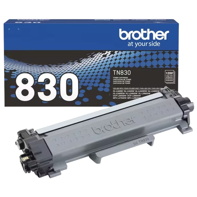 Genuine Brother 830 Black Standard Yield Printer Toner Cartridge, TN830BK