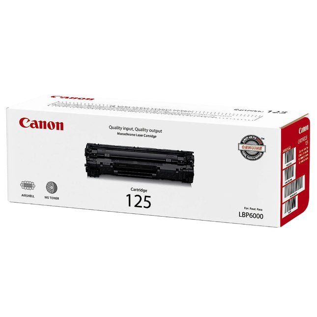 Genuine Canon 125 High Yield Black Toner Cartridge, 3484B001