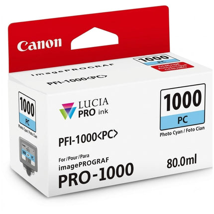 Genuine Canon 1PFI1000 Standard Yield Photo Cyan Ink Cartridge, 0550C002