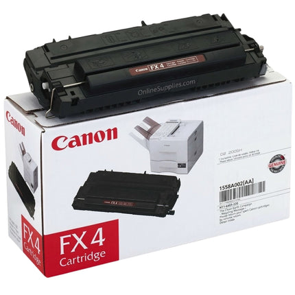 Genuine Canon FX-4 Black Toner Cartridge, 1558A002AA
