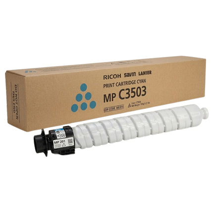 Genuine Ricoh MP C3503 Standard-Yield Cyan Toner Cartridge, 841816