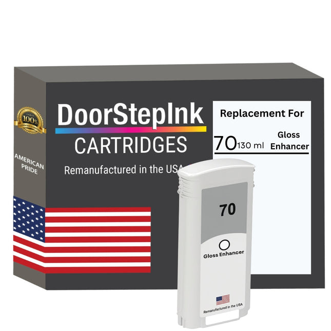 DoorStepInk Brand for HP 70 130-ml (C9459A) Gloss Enhancer Remanufactured in the USA Ink Cartridge