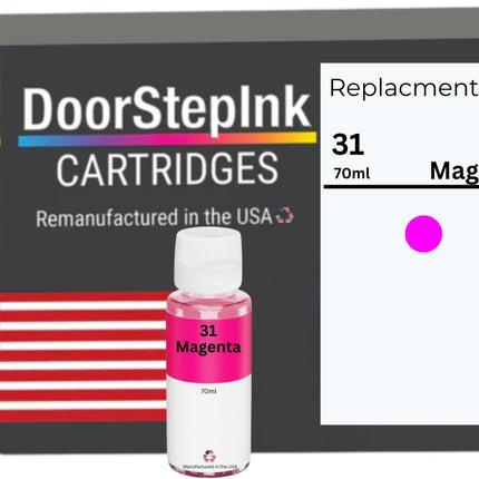 DoorStepInk Brand Replacement for HP 31 (1VV27AN ) 70-ml Magenta Standard Yield Ink Bottle Made in the USA