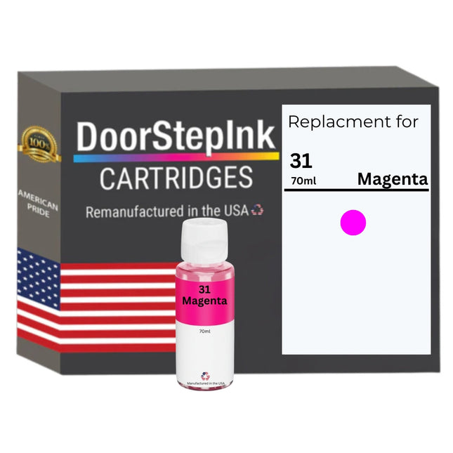 DoorStepInk Brand Replacement for HP 31 (1VV27AN ) 70-ml Magenta Standard Yield Ink Bottle Made in the USA