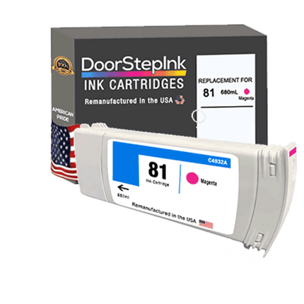 DoorStepInk Remanufactured in the USA Ink Cartridge for HP 81 680mL Magenta