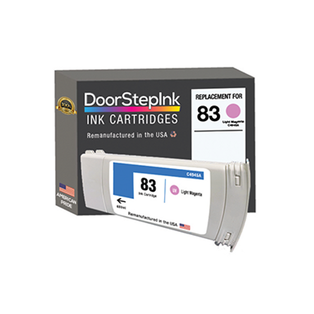 DoorStepInk Remanufactured in the USA Ink Cartridge for HP 83 UV 680mL (C4945A) Light Magenta