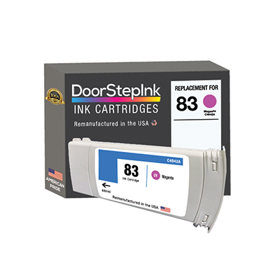 DoorStepInk Remanufactured in the USA Ink Cartridge for HP 83 UV 680mL (C4942A) Magenta