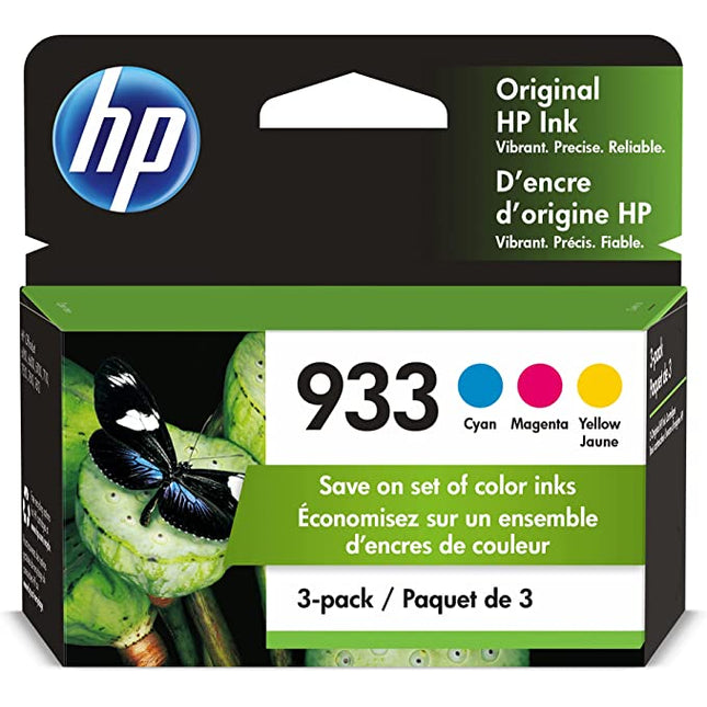 Original HP 933 Cyan, Magenta, Yellow Ink Cartridges (3-pack)