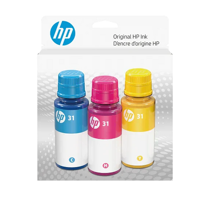 Original HP 31 Standard Yield Tri-Colour 50ml Ink Cartridges Refills-Pack-3