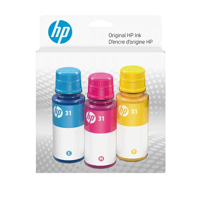 Original HP 31 Standard Yield Tri-Colour 50ml Ink Cartridges Refills-Pack-3