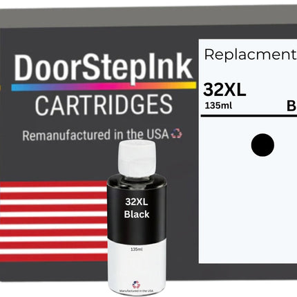 DoorStepInk Brand Replacement For HP 32XL (1VV24AN) 135 ml Black Ink Bottle Made in the USA