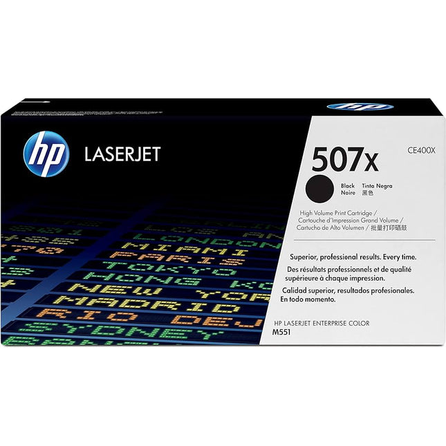HP 507X High Yield Black LaserJet Toner Cartridge, CE400X